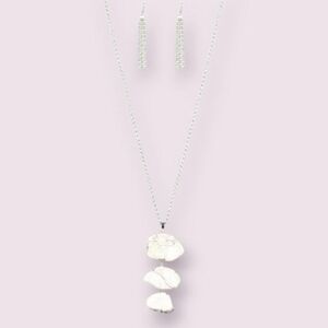 Vintage Paparazzi Silver Necklace with White Accents